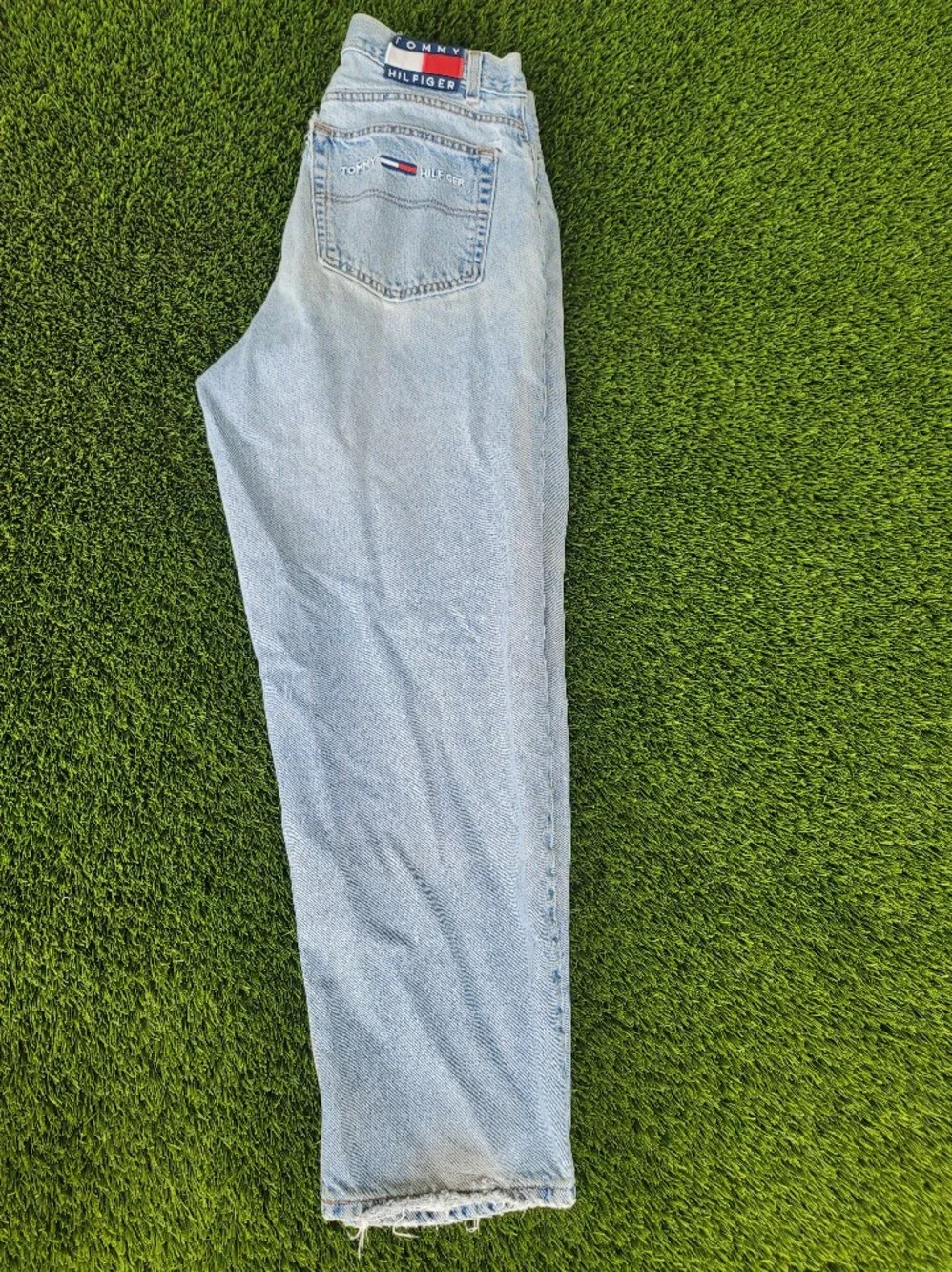 Vintage Tommy Hilfiger Men's Jeans | 36x30 | Light Wash | Y2K Distressed Denim